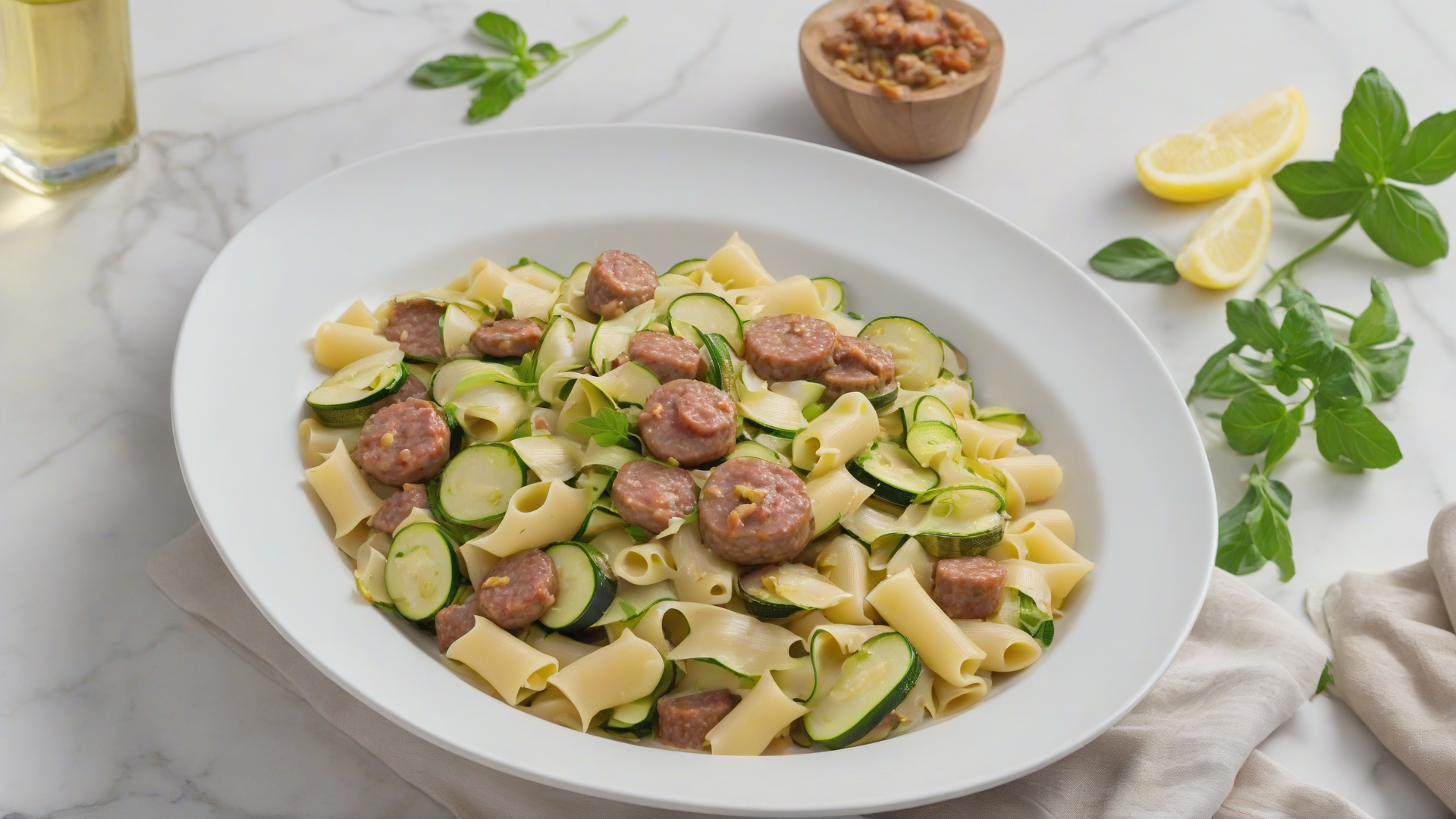 pasta con salsiccia e zucchine